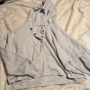 Hippie Rose Light Gray Hooded Sweater